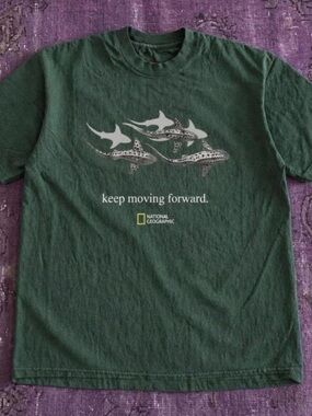Gildan Forest Green National Geographic Shark Graphic T-shirt
